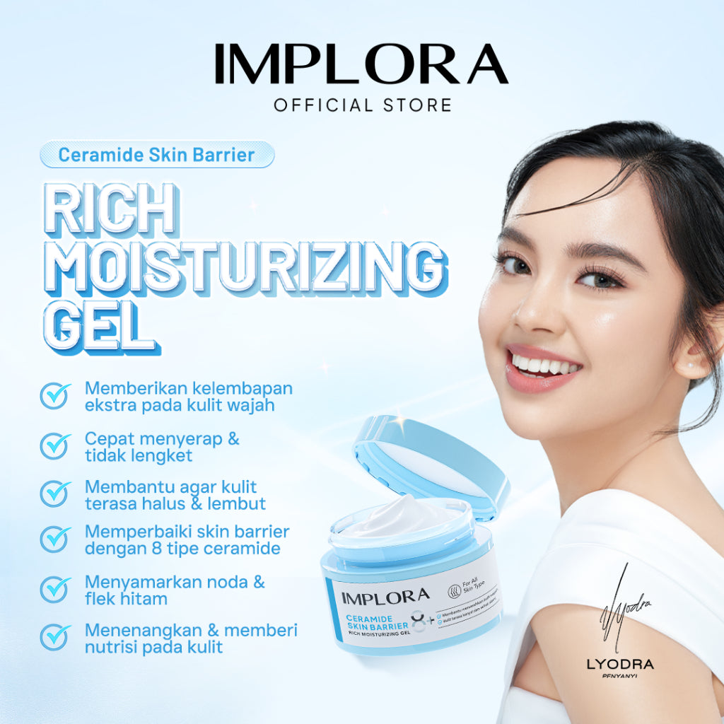 [Double Pack] Implora Ceramide Skin Barrier Rich Moisturizing Gel 30ml Free Ampoule Serum