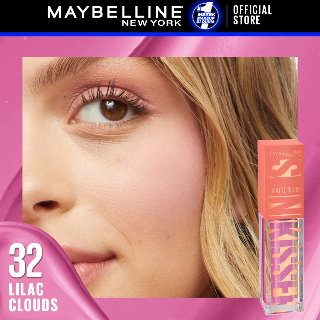 MAYBELLINE OFFICIAL Sunkisser Liquid Blush 5.4mL Instant Fresh Cheeks Glow Matte Cream Blush Liquid Blush Highlighter Blush On Cair Buildable Mudah Di Blend Pigmented Ringan Tahan Lama Tinted Serum