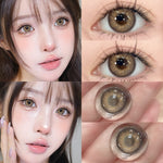 softlens minus: (0~-6.00) lensa kontak coklat muda super natural Yearly Use 14.2mm contact lenses