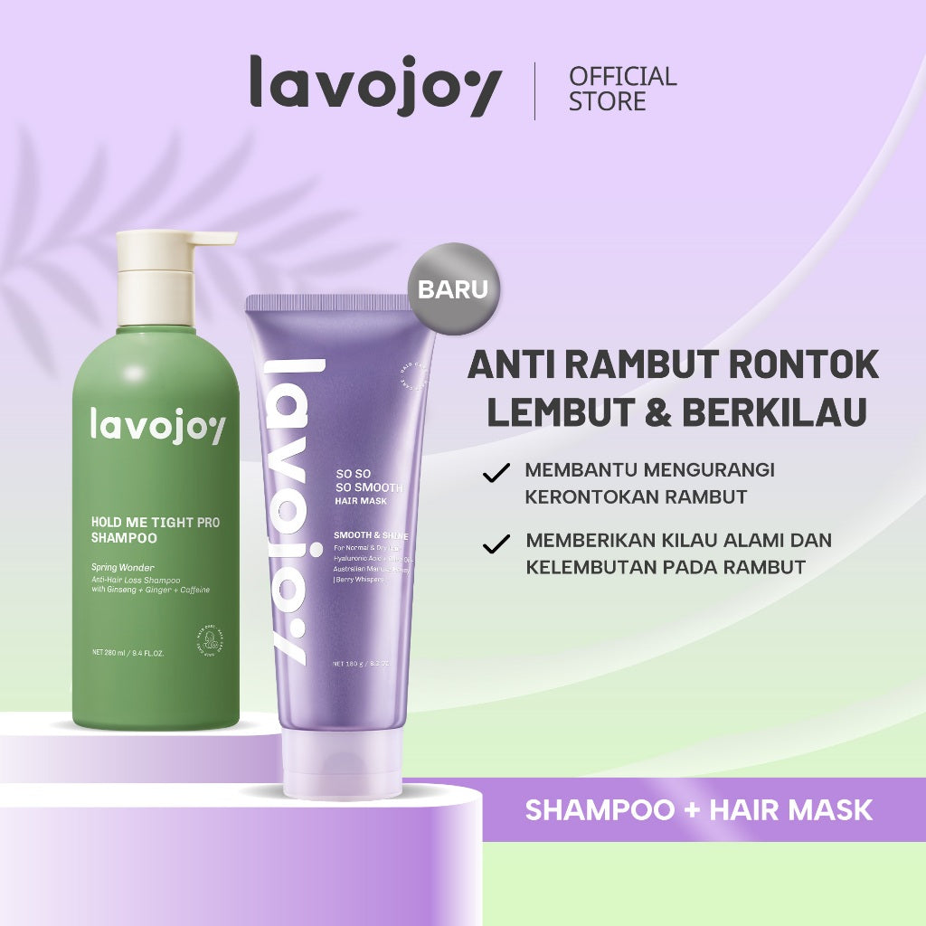 Lavojoy So So So Smooth Hair Mask 180gr | Masker Rambut Lembut Anti Kusut Frizzy | Masker Rambut Berkilau | Masker Rambut Kering | Repair Hair Mask with Hyaluronic Acid + Triple Seed Oil + Australian Manuka Honey