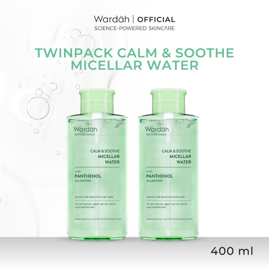 TWINPACK WARDAH Micellar Water 400 ml (Perfect Bright, Nature Daily, Lightening Oil, Acnederm) - Pembersih Make Up Waterproof - - Pembersih Wajah -  Skincare
