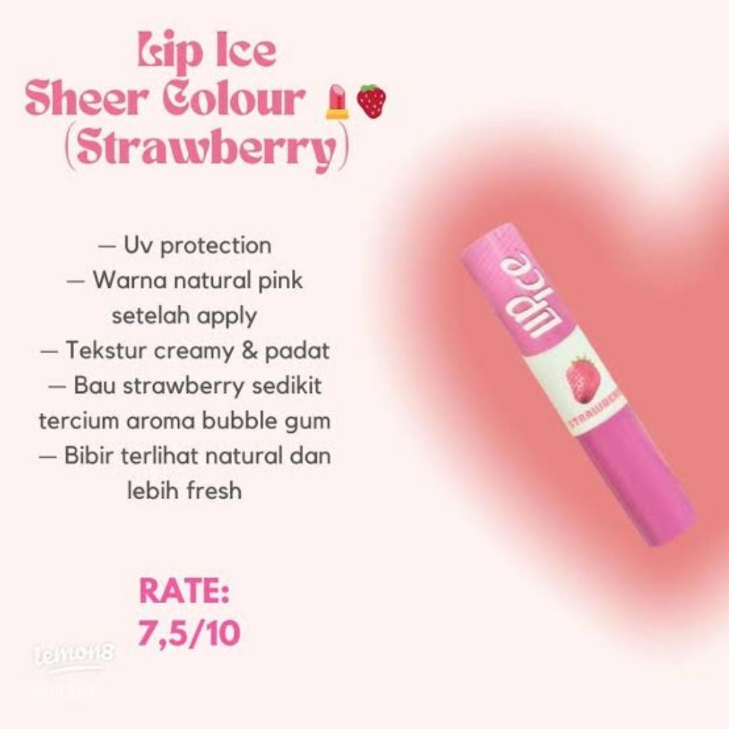 Lip Ice Sheer Color Pelembap Bibir Stroberi 2 g