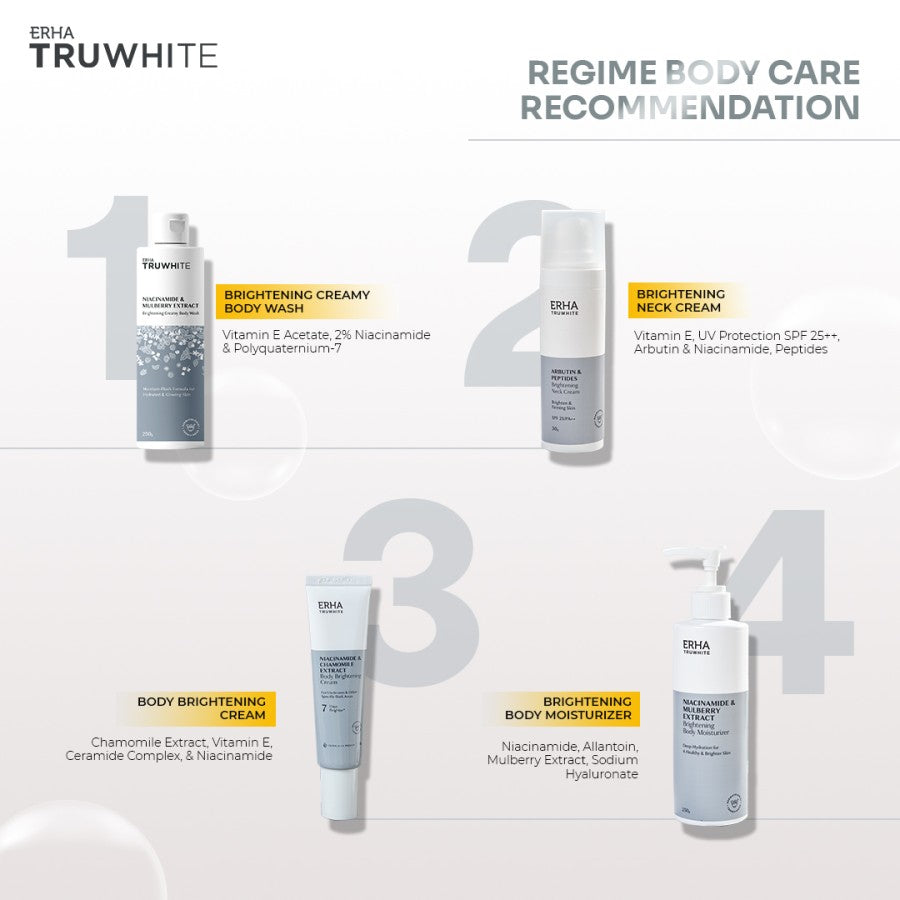 ERHA Truwhite Niacinamide & Mulberry Extract Brightening Body Moisturizer 250g - Lotion Pencerah & Pelembap Tubuh