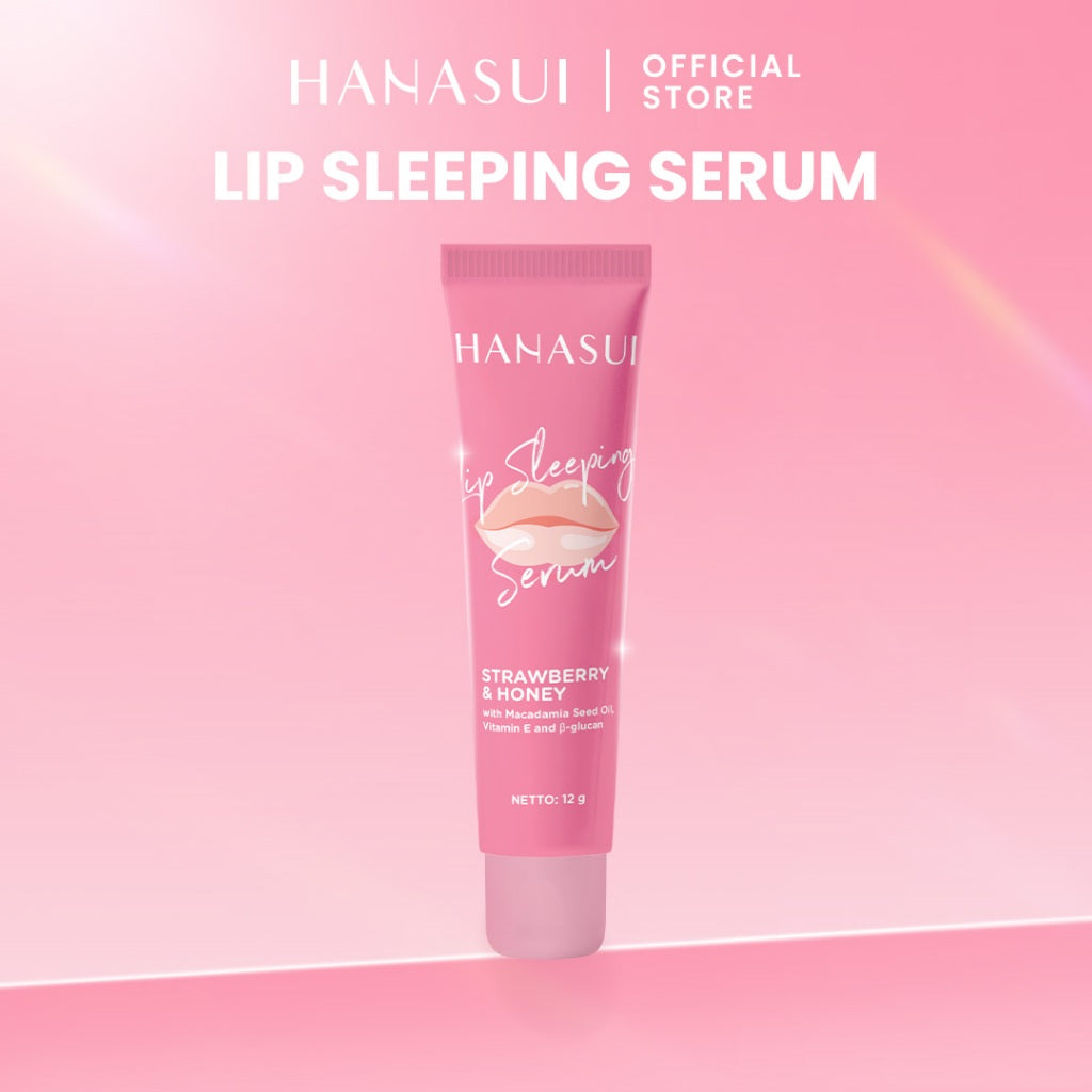 Hanasui Lip Sleeping Serum - Melembabkan Merawat Bibir Kering & Pecah Pecah Mencerahkan Bibir Secara Alami