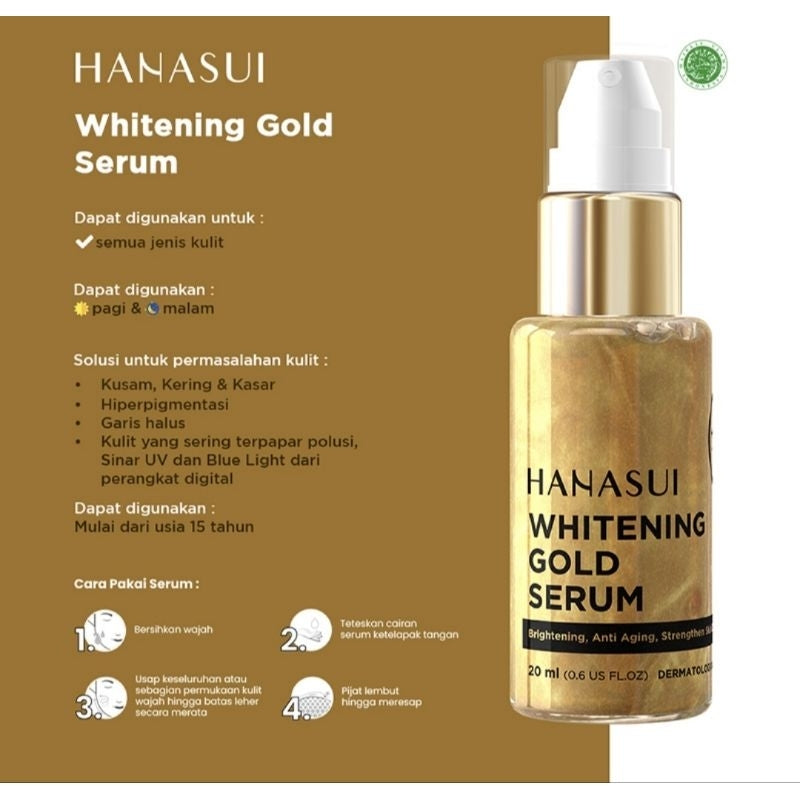 Hanasui Gold Whitening Serum Pencerah Wajah & Anti Aging 20 ml