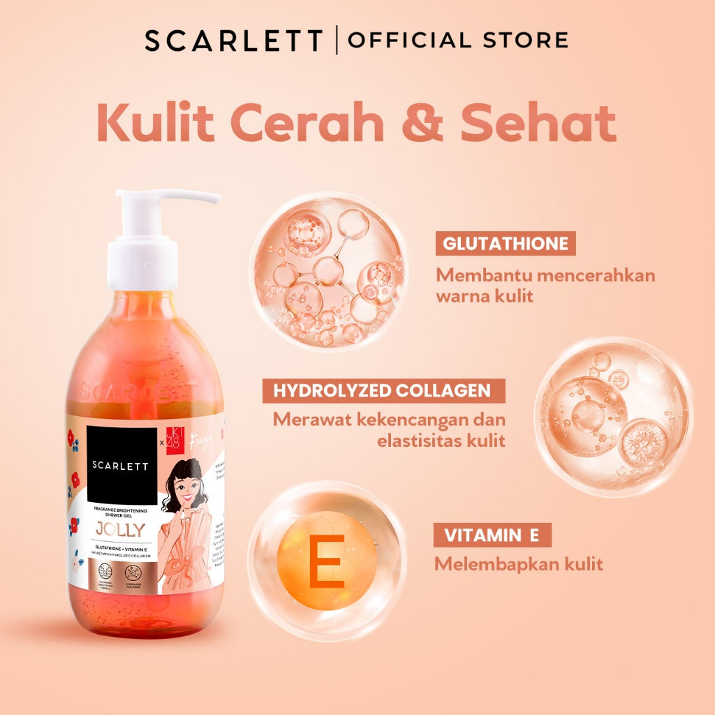 Scarlett Fragrance Brightening Shower Gel Jolly | Body Wash | Sabun Mandi Cair