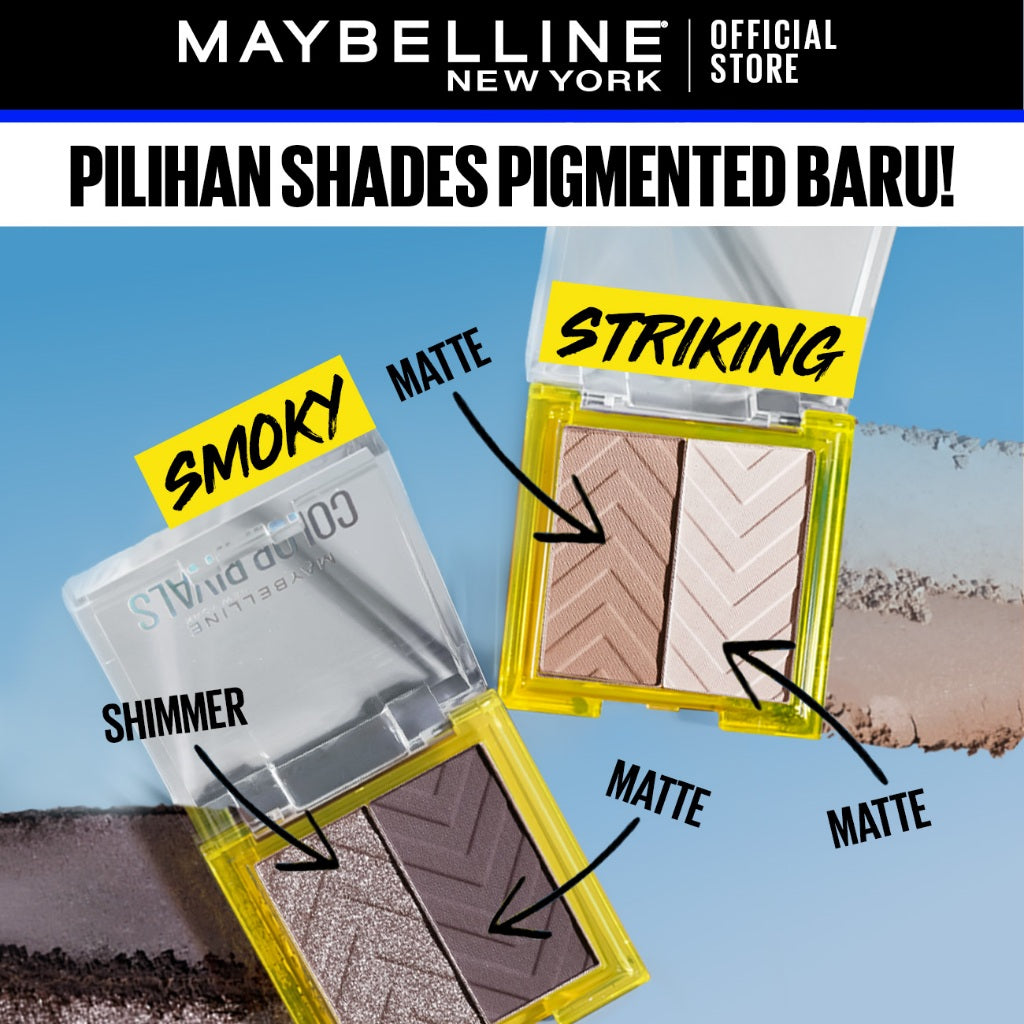 Maybelline Color Rivals Duo Shadow – Eyeshadow Waterproof Pigmented Glitter Tekstur Halus Tahan Seharian Easy to Blend