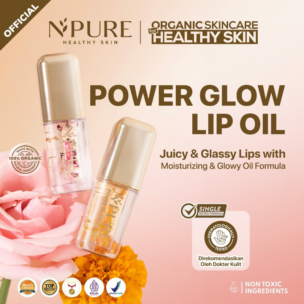 LIP CARE - NPURE Power Glow Lip Oil / Lip Gloss / Lip Base / Lip Topper / Pelembab Bibir