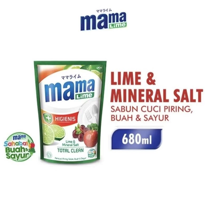 Mama Lemon Lime Sabun Cuci Piring Higienis Lime Refill 680 ml