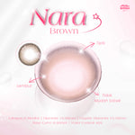 PINKRABBIT SOFTLENS NARA BROWN - Normal, Minus 0.5 S/D 10.00 (1PCS/Sebelah)  / Softlens / Soft Lens / Lensa Kontak / Soflen / Softlens normal minus / Lensa mata / Softlense