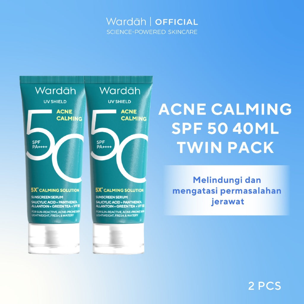 [TWINPACK] WARDAH UV Shield Acne Calming Sunscreen SPF 50 PA++++ - Skincare