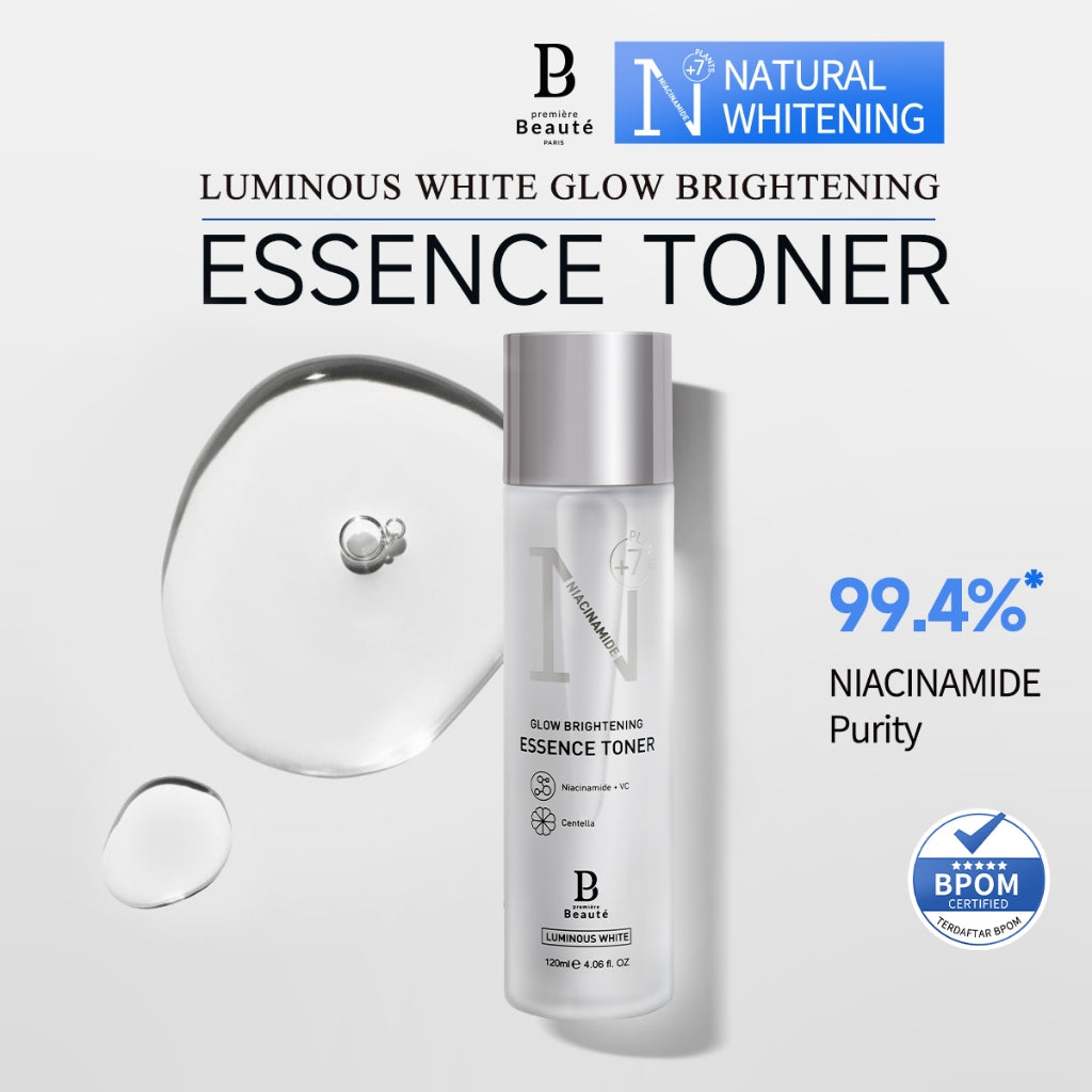PREMIERE BEAUTE Essence Toner Niacinamide Centella White Glow Brightening 120ml glowing Hydrating Whitening Barrier Wajah Kulit Kusam, Noda Hitam, Bekas Jerawat, Eksfoliasi Brightening