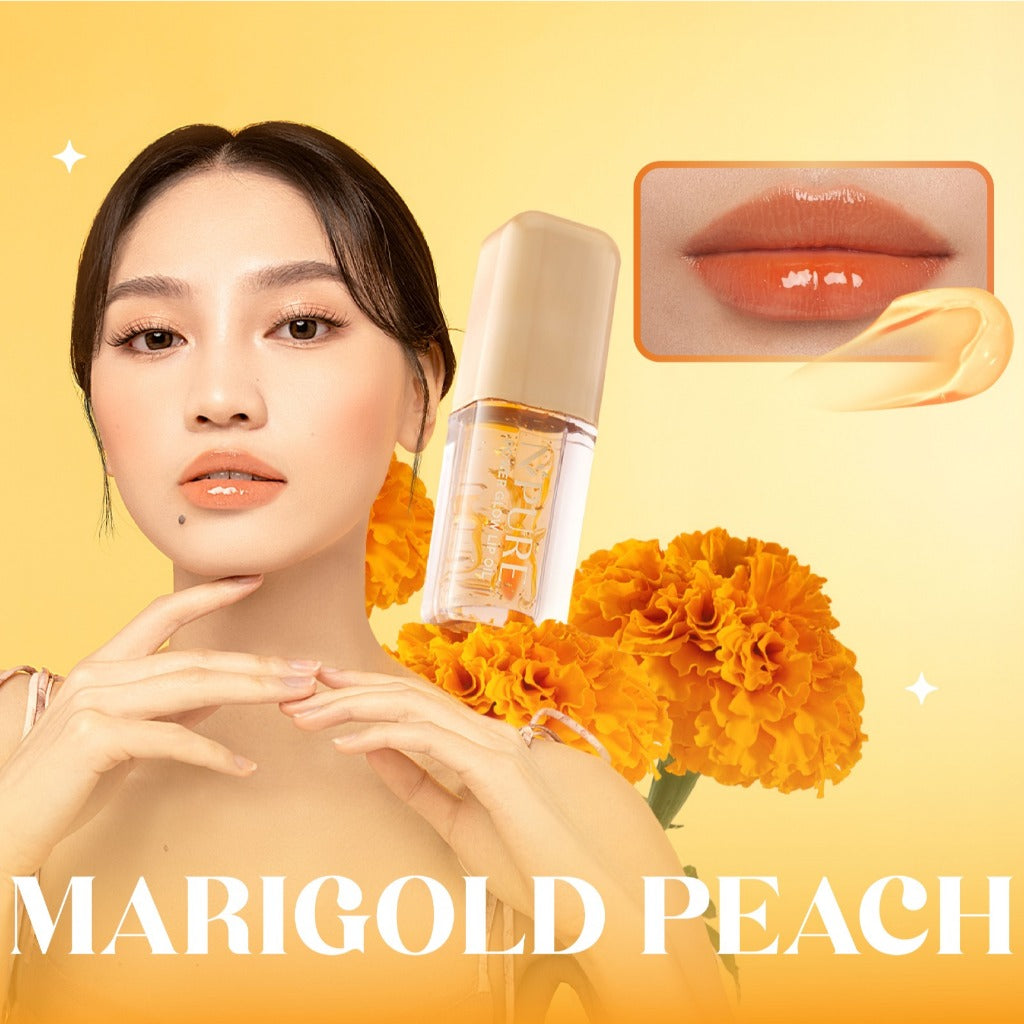KHUSUS MEMBER - MARIGOLD PEACH - NPURE Power Glow Lip Oil / Lip Gloss / Lip Base / Lip Topper / Pelembab Bibir
