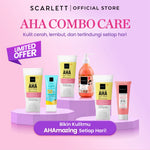 Scarlett AHA Combo Care - Bundle AHA Body Serum (Shower Gel, Ultra Light Daily Sunscreen, Aqua Gel Moisturizer) Untuk Kulit cerah, lembut, dan terlindungi setiap hari