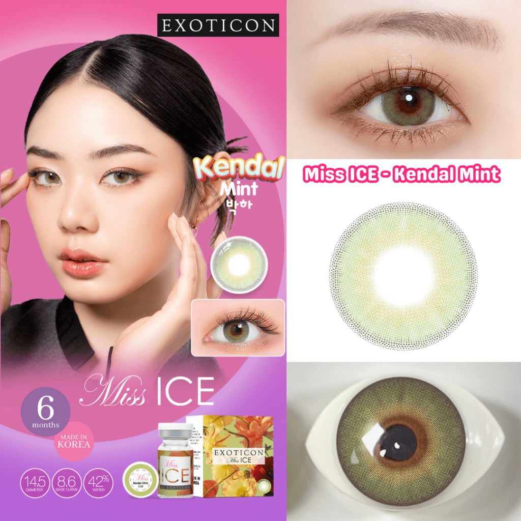 Exoticon Softlens Miss ICE Series Selena (Grey) | Billie (Black) | Kendal (Mint) | Soflens Minus