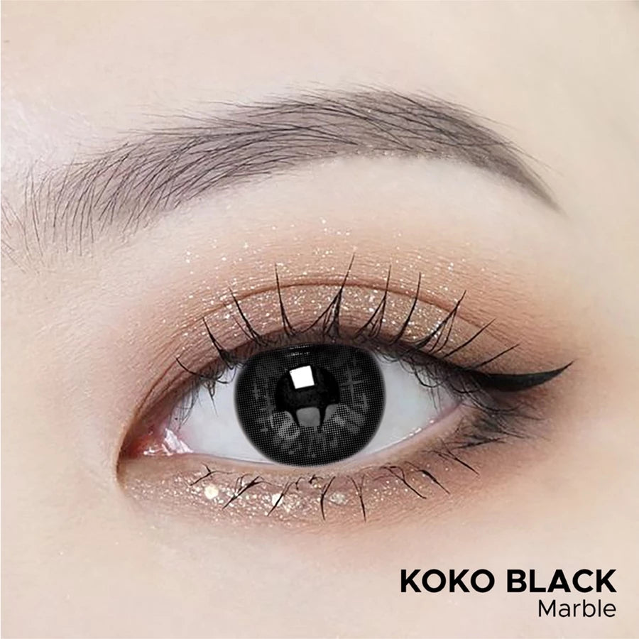 Exoticon Softlens Koko Black Series Jet Black | Marble | Soflens Hitam | Soflens Natural