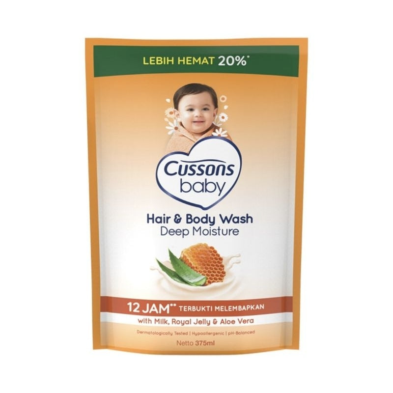 Cussons Baby Sampo & Sabun Mandi Bayi Deep Moisture Refill 375 ml