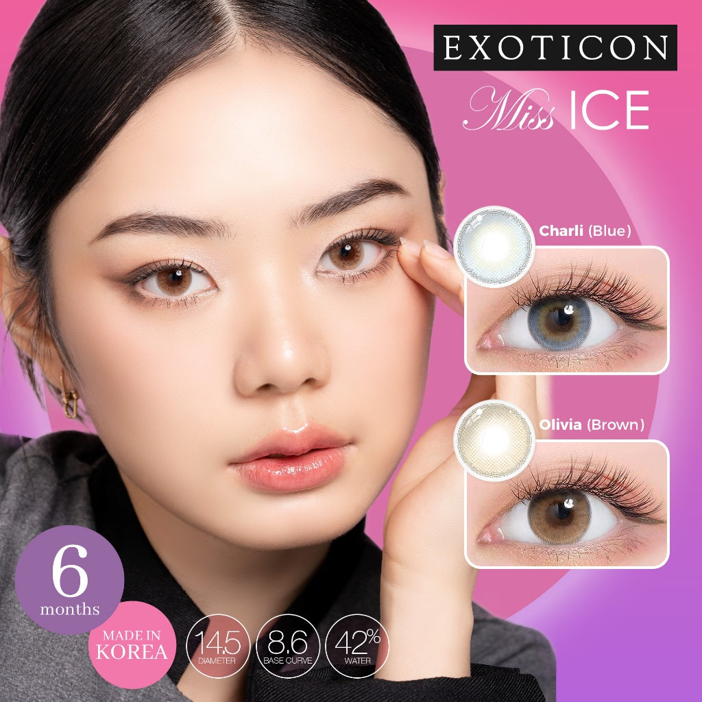 Exoticon Softlens Miss ICE Series Olivia (Brown) | Charli (Blue) | Soflens Korea | Soflens Daily