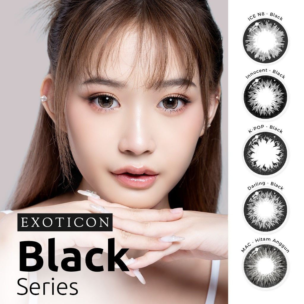 Exoticon Softlens - Black Series II | Soflens Hitam Big Eyes | Soflens Diameter 16mm