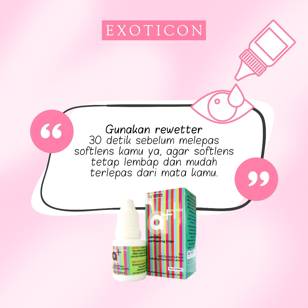 Exoticon Solution - Cairan Pembersih Softlens ukuran 60 ml, 100 ml, 150 ml | Tetes Mata A+ 10ml