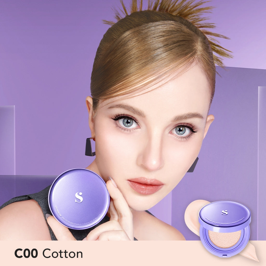 SOMETHINC [2 PCS] CoverBlur Pro Filter Breathable Cushion SPF 40 PA++++ x Checkmatte Transferproof Lipstick - Lipstick Batang Transferproof