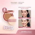 [New Shades!] WARDAH Refill Colorfit Perfect Glow Cushion normal Healthy-Glow Finish foundation bbcream with Centella Asiatica - Cushion Miskah Tahan Lama dengan Bedak - Makeup