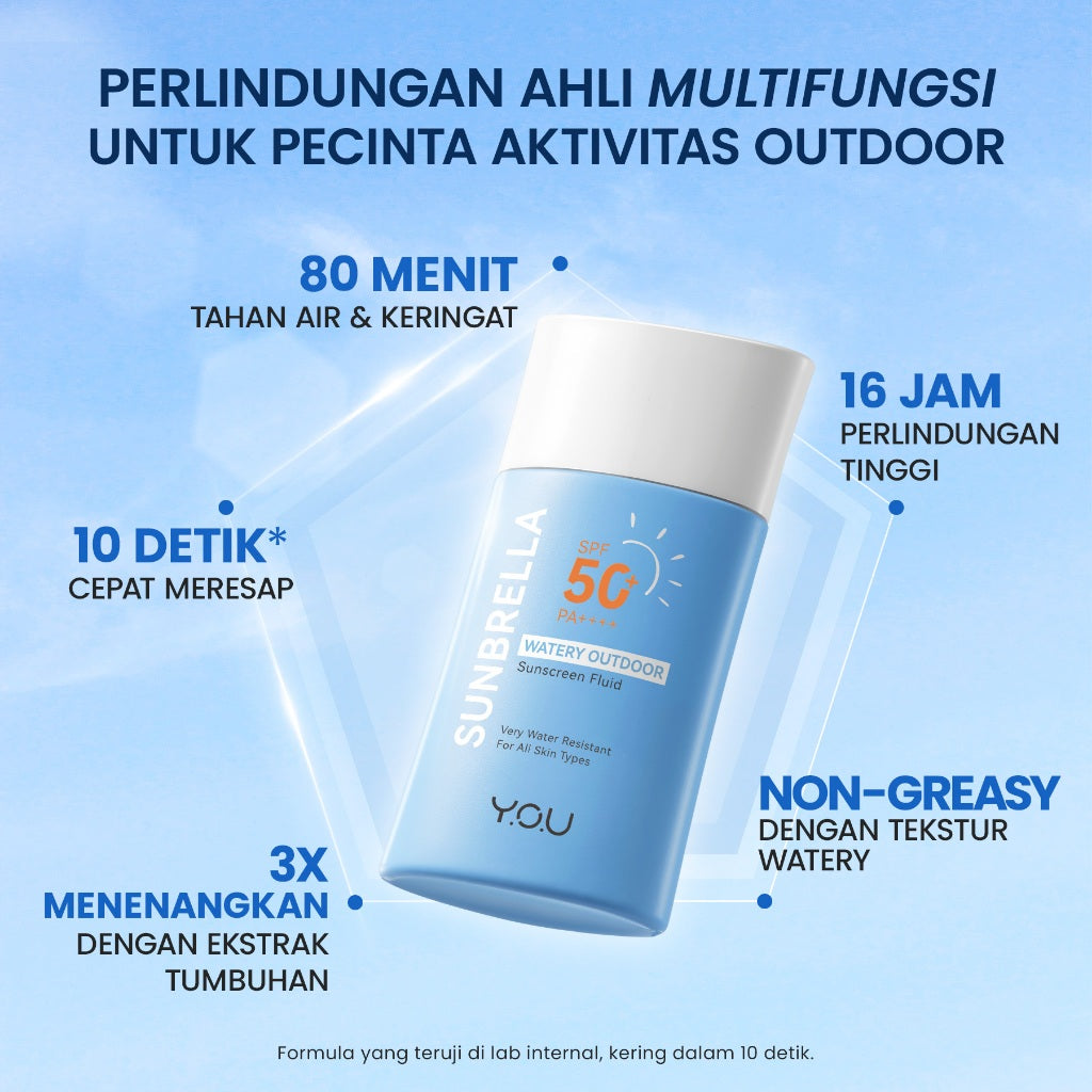 [NEW LAUNCH]  YOU Sunbrella Watery Outdoor Sunscreen Fluid Sunscreen Waterproof Sunscreen wajah dan tubuh Sunscreen Outdoor Sunscreen SPF 50
