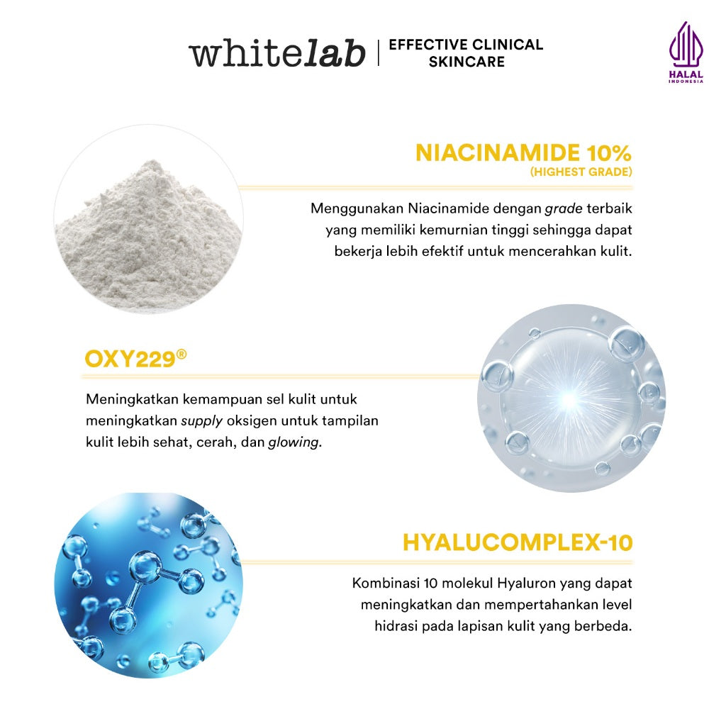 Whitelab Serum Niacinamide 10% Brightening - Serum Pencerah Wajah Intensif N10-Dose+ 2.0