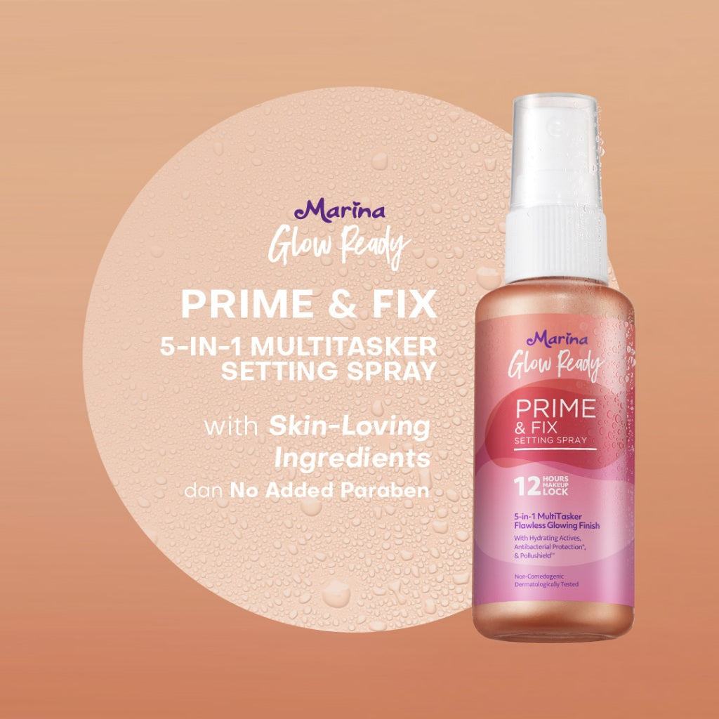 Marina Glow Ready Prime & Fix 5-in-1 Multitasker Setting Spray [50ml] - Exp : 07.2027
