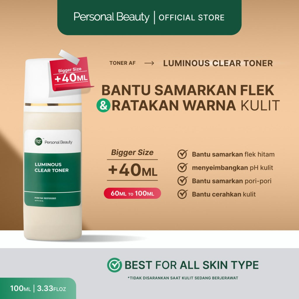 Luminous Clear Toner Personal Beauty Hempaskan Flek dan Meratakan Warna Kulit