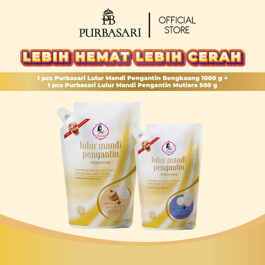 [Lebih Hemat Lebih Cerah] Purbasari Lulur Mandi Pengantin 1kg + Lulur Mandi Pengantin 500gr