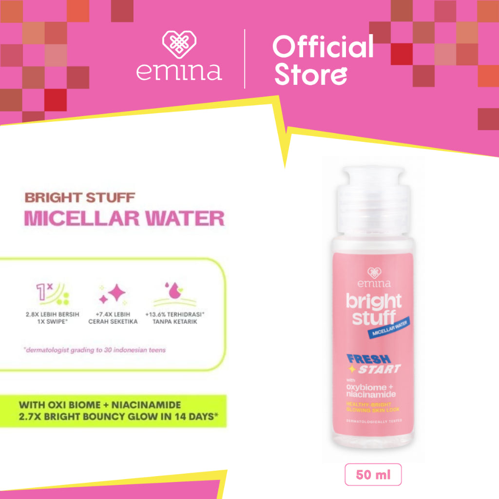 Emina Bright Stuff Micellar Water - Pembersih Wajah Cerah Glowing 50ml
