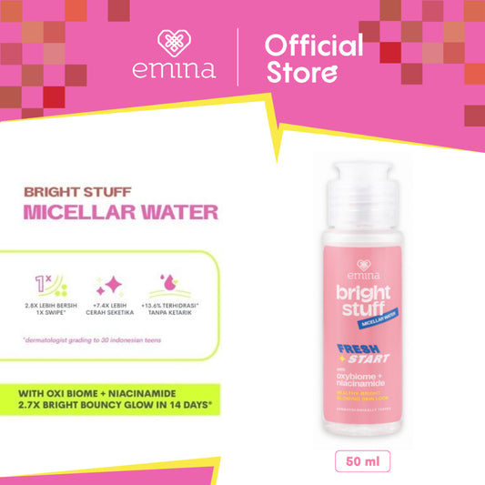 Emina Bright Stuff Micellar Water - Pembersih Wajah Cerah Glowing 50ml