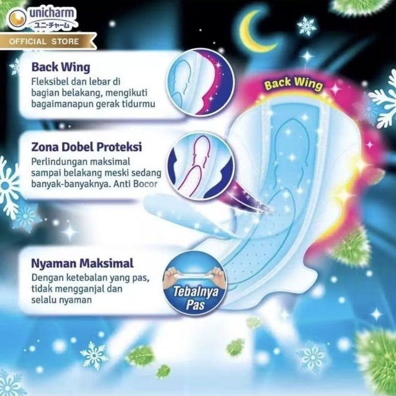 Charm Cooling Fresh Pembalut Wanita Wing Malam Ekstrak Daun Mint 42 cm 6 pcs