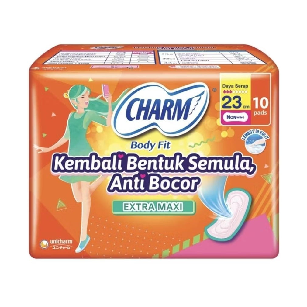 Charm Body Fit Pembalut Wanita Extra Maxi Non Wing 23 cm 10 pcs