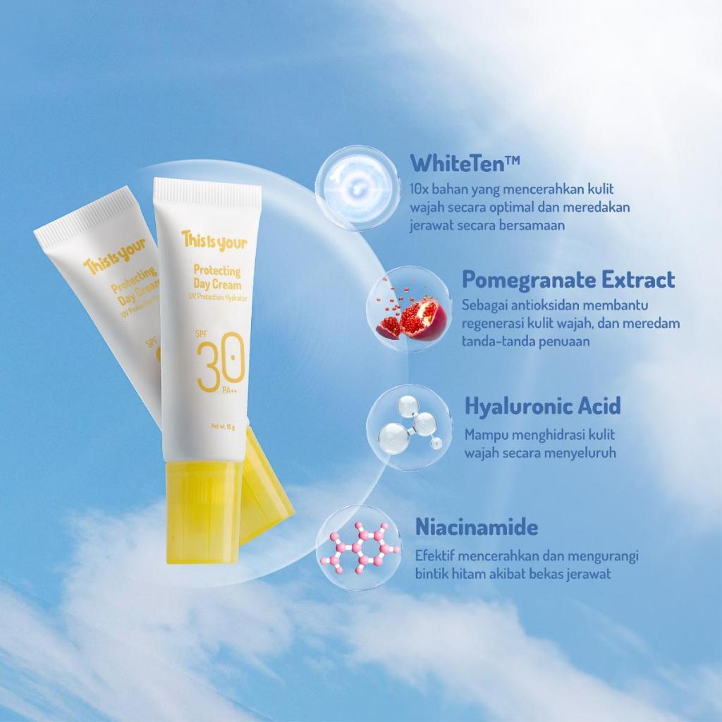 This is Your Combo Day & Night Cream | Protecting Day Cream, Advanced Night Cream | Perawatan 2pcs Cream Wajah Mengandung WhiteTen, SPF 30PA+++ untuk siang hari dan Ceramide, 5% Niacinamide, Actibiome untuk malam hari