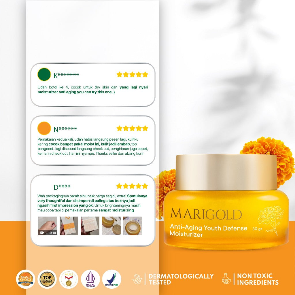 MARIGOLD MOISTURIZER - NPURE Marigold Anti-Aging Youth Defense Moisturizer/ Aging Cream / Flek Hitam / Pelembap Awet Muda