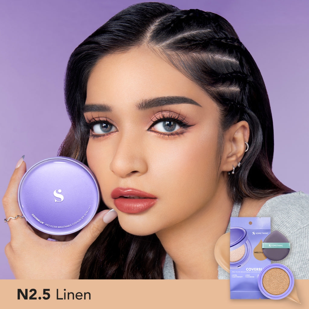 [BARU!] SOMETHINC COVERBLUR Pro Filter Breathable Cushion SPF 40 PA++++  - Seamless Cushion Dengan High Coverage | Smooth Satin Finish, Ringan Digunakan Di Wajah, Tahan Lama, Non comedogenic & Mengandung skincare