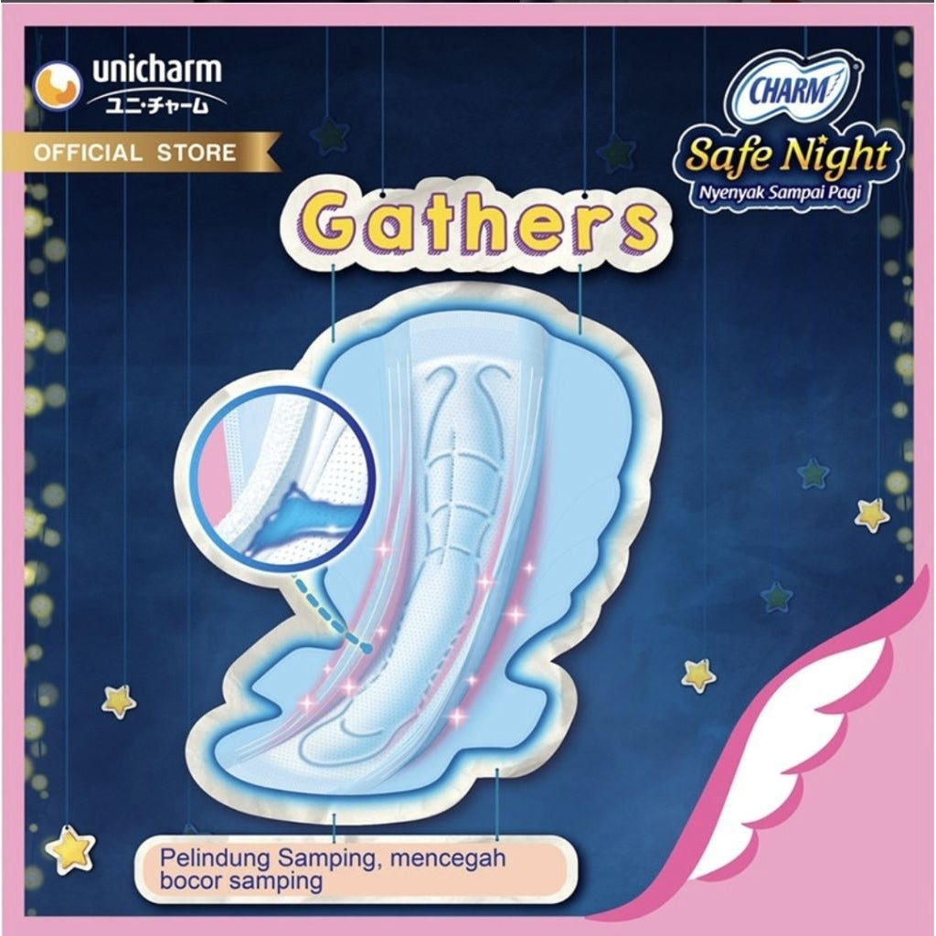 Charm Safe Night Pembalut Wanita Wing Malam 42 cm 7 pcs