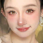 softlens minus: (0~-6.00) lensa kontak coklat muda super natural Yearly Use 14.2mm contact lenses