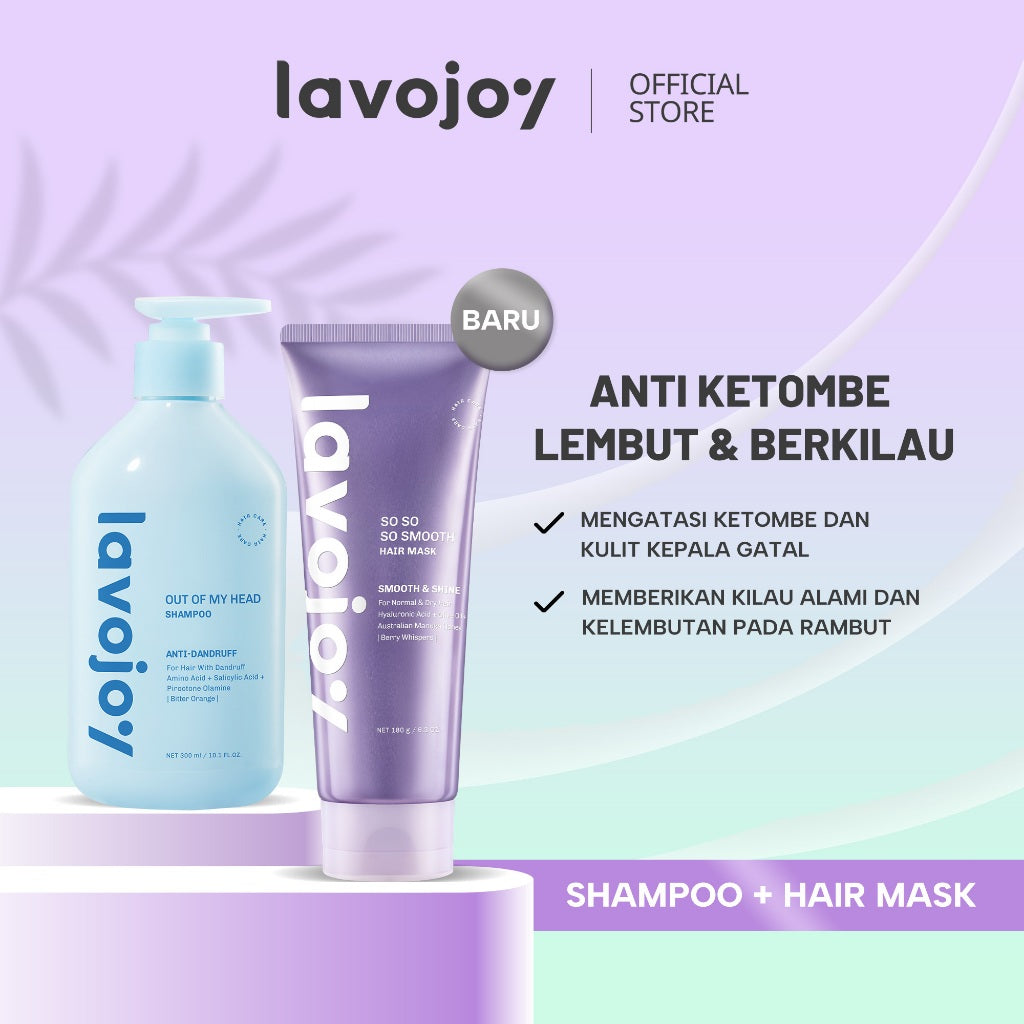 Lavojoy So So So Smooth Hair Mask 180gr | Masker Rambut Lembut Anti Kusut Frizzy | Masker Rambut Berkilau | Masker Rambut Kering | Repair Hair Mask with Hyaluronic Acid + Triple Seed Oil + Australian Manuka Honey