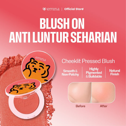 Emina Cheek Lit Pressed Blush x Muzik Tiger 3.5 g - Blush On Padat