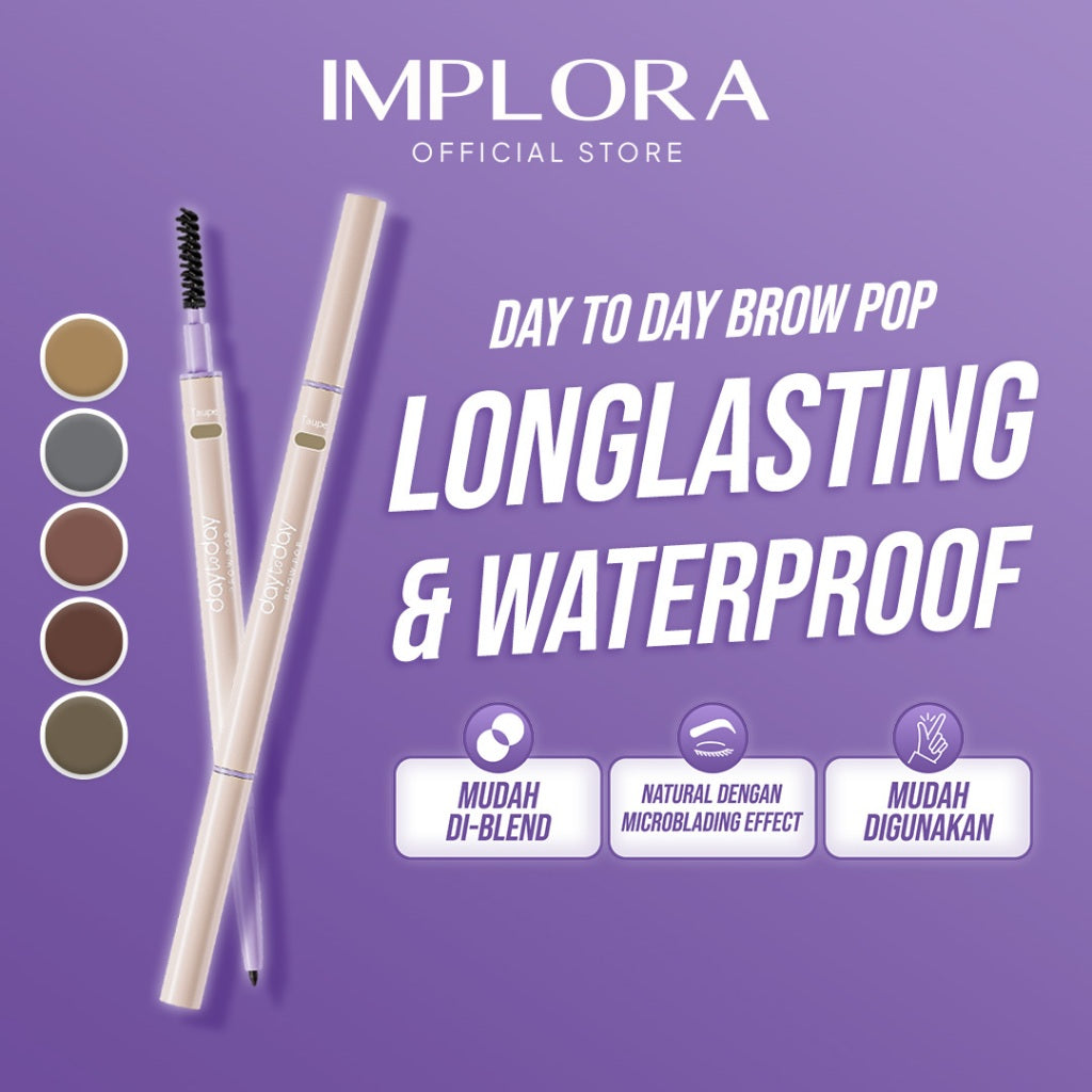 Implora Day To Day Brow Pop | Pensil Alis tahan lama & waterproof