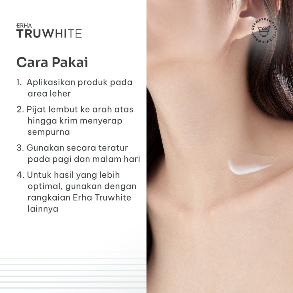 ERHA Truwhite Arbutin & Peptides Brightening Cream – Leher, Lipatan, Ketiak, Selangkangan 30g