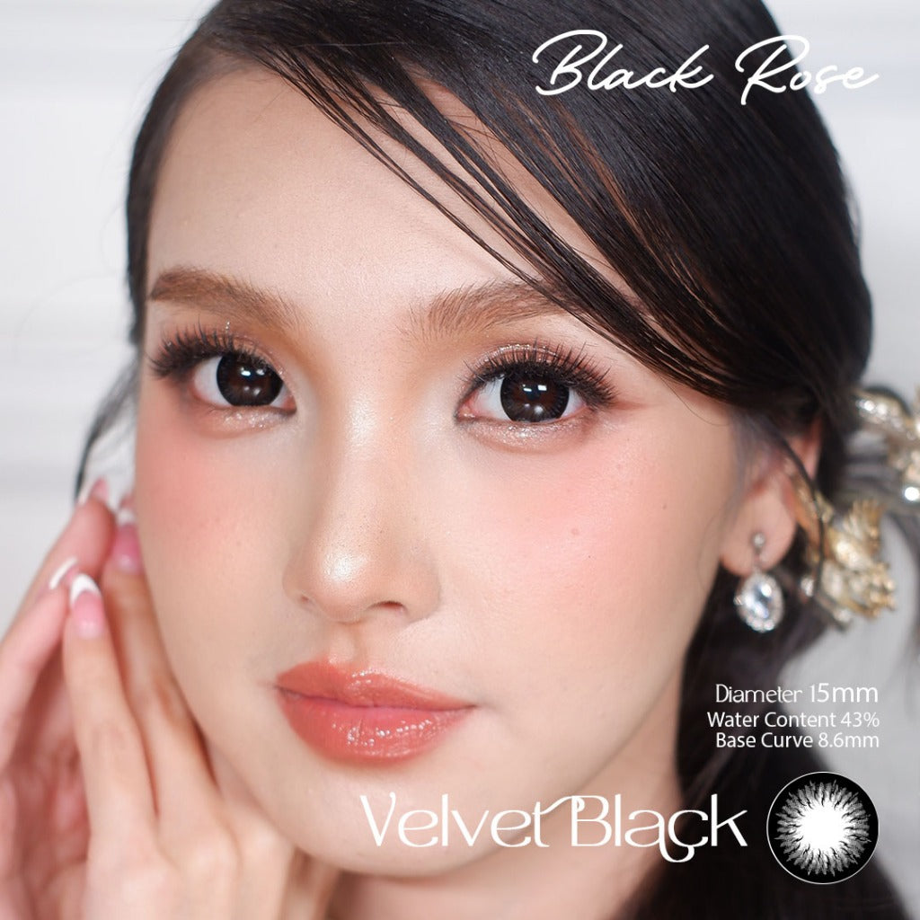 [COD] Full Color Black Rose Softlens - MINUS & NORMAL ! Diameter 14.5mm dan 15.0mm, Water Content 43%, Base Curve 8.6mm - Soflen Minus - Softlens Minus