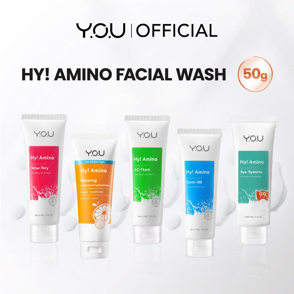 YOU Hy! Amino Facial Wash 50g Anti Acne, Hydrating, Brightening, Oil Control Sabun Cuci Muka