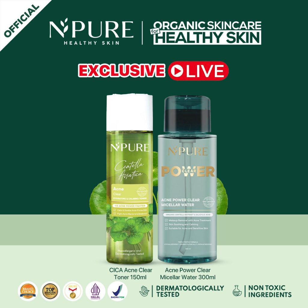 [Exclusive Annika Kamila] NPURE Bundling Cica Toner 150ml + NPURE Power Acne Micellar Water 300ml
