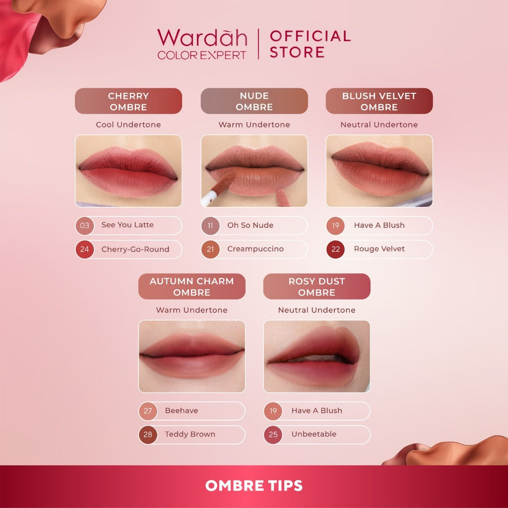 MOST LOVED! WARDAH Matte Lip Cream 4 g Warna Intense dan Tahan Lama Matte Finish Teksture Creamy Liptint Lip Stain Lipstik Lip Tint Lip Matte Lipstick Lipcream Glossy Longlasting Waterproof Tahan Lama Makeup Dark Lips Two Tone Lip Library
