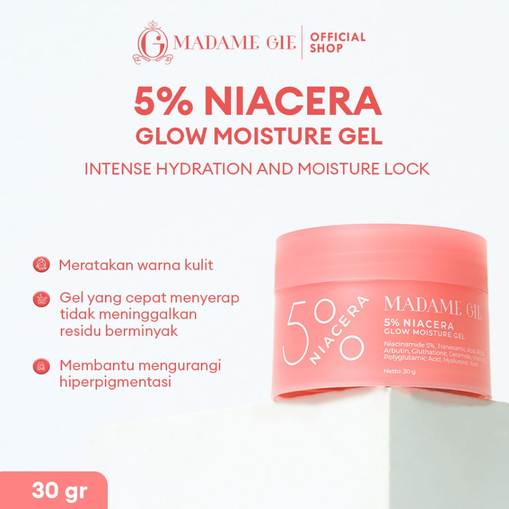 [READY STOCK] Madame Gie 5% Niacera Glow Moisture Gel - Skincare Pelembab dan Pencerah Wajah