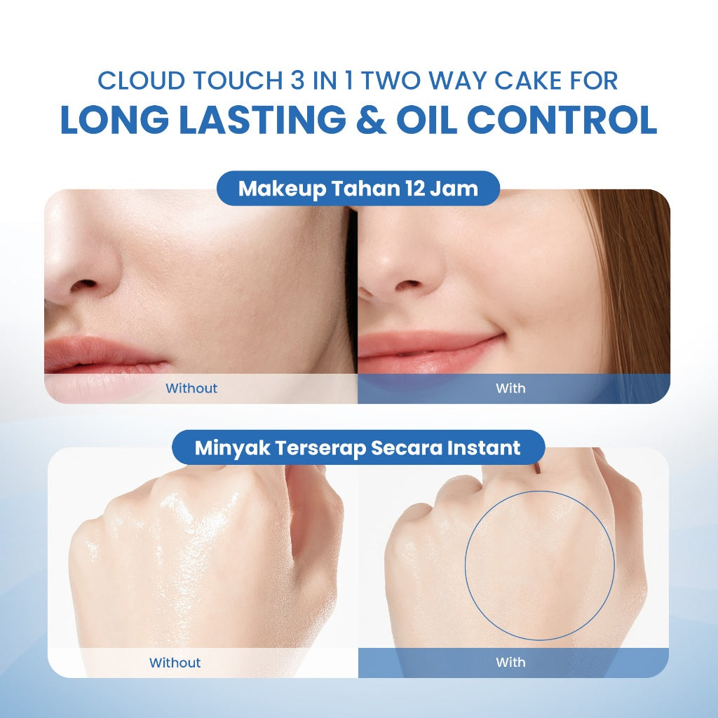 YOU Cloud Touch Dreamy 3 in 1 Two Way Cake Bedak Padat Two Way Cake Makeup
